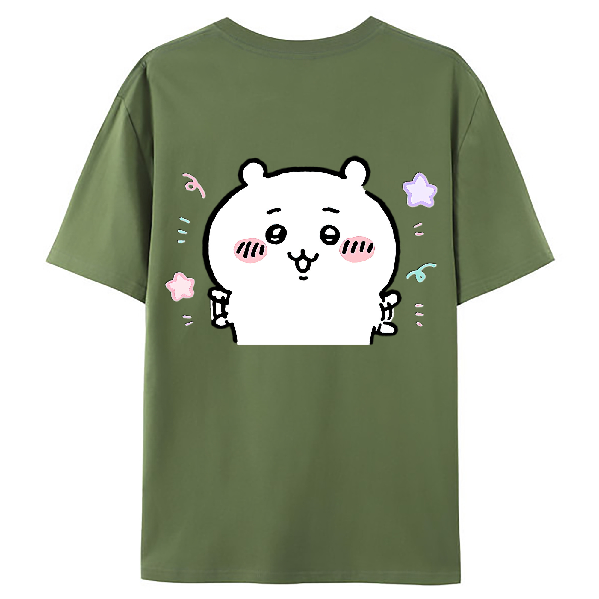 （画像用） ちいかわ ちいかわ Chii-kawa chiikawa 綿100％ メンズ半袖Tシャツ（バックプリント） 通気性